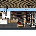Supermarket Department Store Interior With Shelves Daily Necessities And Display Counter