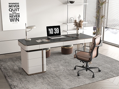 Desk and chair combination model