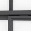 Modern Hinged Door With Black Frame And Glass Panel For Interior Design