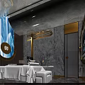 Elegant Modern SPA Sauna Interior Design With Massage Bed And Marble Wall Lighting