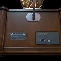 Vintage Gramophone Speaker With Wooden Cabinet Brass Horn And Black Turntable Design