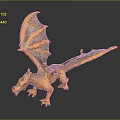Game Movie Character Orange Blue Scaled Dragon With Mythical Wings And Detailed Scales