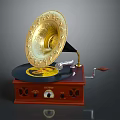 Jukebox Old-fashioned record player film machine Old-fashioned film player record player Old-fashioned record player music equipment 3d model