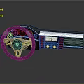 High Quality Car Parts With Steering Wheel Dashboard Console And Red Accents