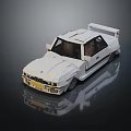 White Electric Toy Racing Car With Streamlined Design Sleek Surface And Reflection Details