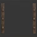 Brown Wooden Hooks With Three Small Hooks Each For Household Use