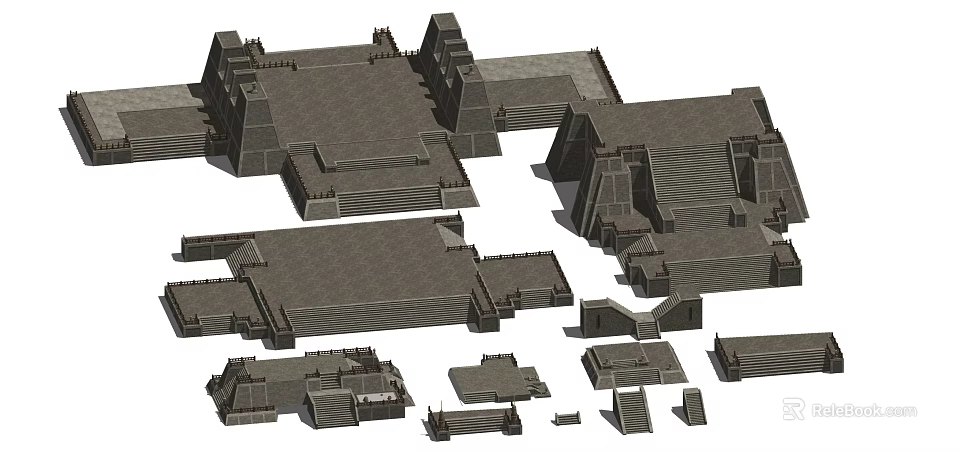 3D Architectural Staircase Design With Various Structural Models And Shapes 3d model 
