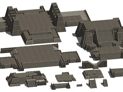 3D Architectural Staircase Design With Various Structural Models And Shapes 3d model