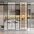 Modern partition glass screen partition 3d model