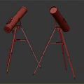 Durable Commercial Equipment Two Telescopes With Tripod Stands Purple Blue Gradient Colors And Black Bases