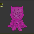 Chibi Style Silver Superhero Figure With Cat Ear Helmet And Cape