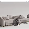 Modern corner sofa multiplayer sofa 3d model