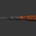 Durable Hardware Screwdriver With Orange Wooden Handle And Metal Blade On Gray Background With Reflection