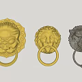 Chinese Handler Bronze Tiger Head Door Handler 3d model