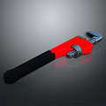 Red and Black Adjustable Wrench Ergonomic Grip Handle Plumbing Hardware Tool 3d model