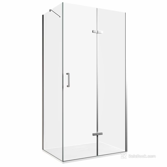 Modern Glass Shower Sauna Enclosure With Chrome Frame And Transparent Design 3d model 