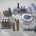 INDUSTRIAL LOFT PLANT REFINERY CHEMICAL STORAGE TANK REACTOR 3d model