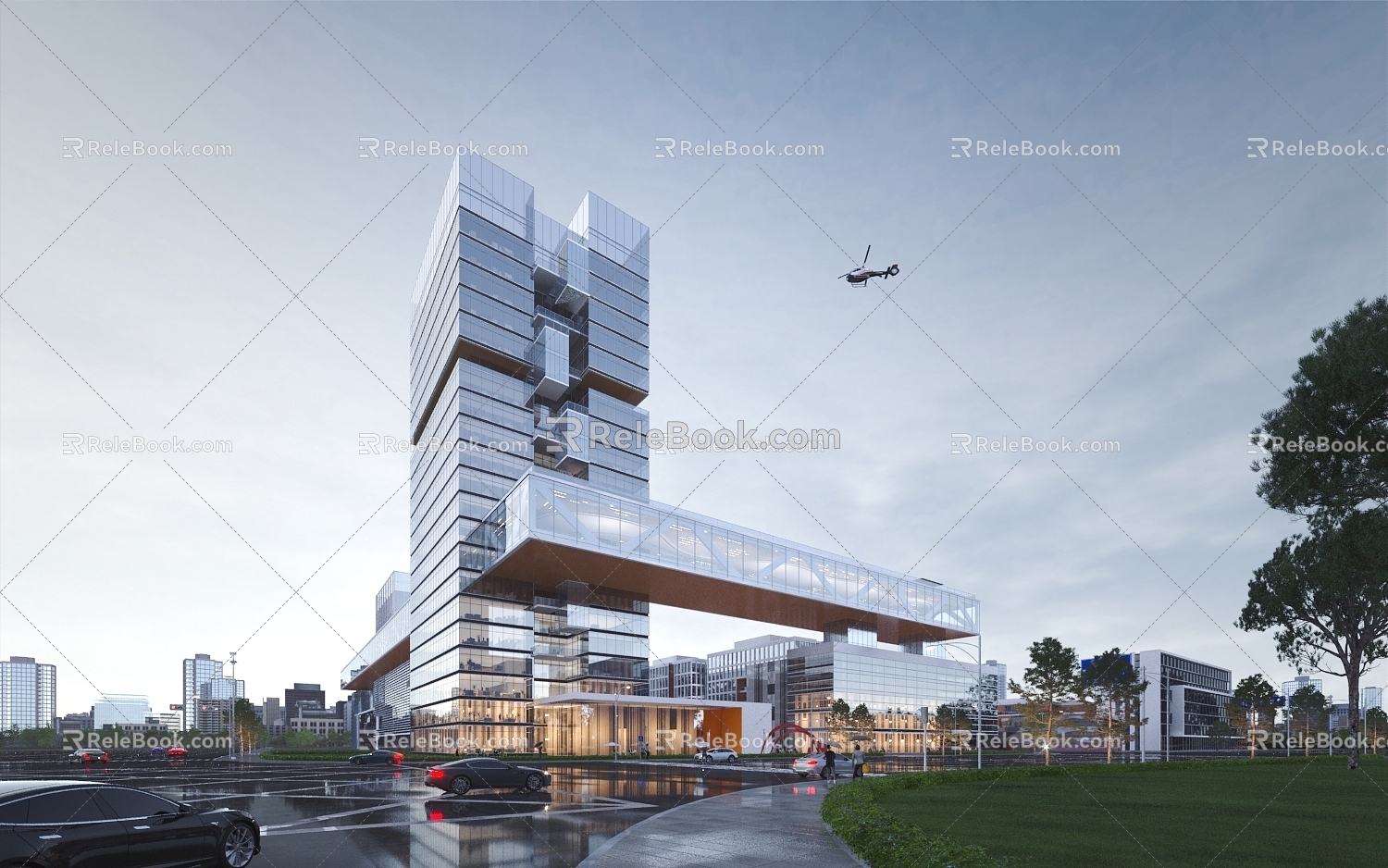 Public Building of Commercial Office Complex 3d model