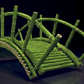 Handcrafted Bamboo Arch Bridge With Interlaced Sticks And Natural Material Structure Design
