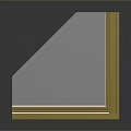 Modern Interior Window Frame With Glass Panel And Gold Border Design 3d model