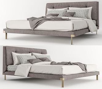 Modern Double Bed 3d model