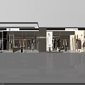 Modern Clothing Store Interior Design With Displayed Clothes Mannequins And Large Screen