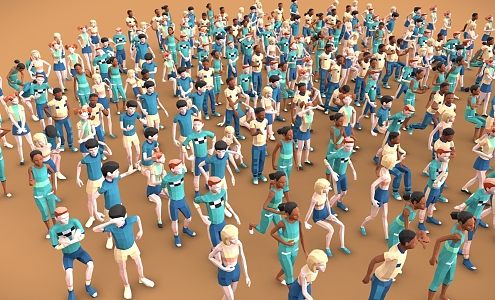 Crowd 3d model