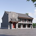 Chinese-style Ancient Building Shops 3d model