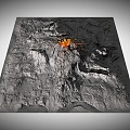 Volcanic Peak Mountain Range Volcanic Terrain 3d model