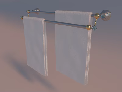 Towel Towel Rack Rod Metal Rod Double Inlay 3d model