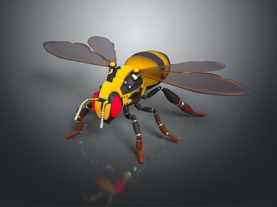 Modern cartoon bee sci-fi bee machine bee 3d model