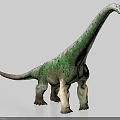 Realistic Dinosaur Figure With Long Neck And Tail Green Gray Skin Standing On Light Background