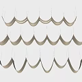 Modern Beige Layered Wavy Ceiling Drapery Hanging Decorative Design For Interior Spaces Decoration