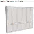 Modern White Wardrobe With Paneled Doors And Ample Storage Space Design 3d model
