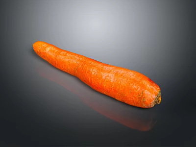 Fresh Orange Carrot as Healthy Crunchy Root Vegetable on Dark Background 3d model