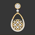 Elegant Gold Earrings With Diamond Accent And Pink Gemstone Exquisite Pendant Design