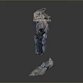 Garden Landscape Decorative Natural Rock Elements With Textured Surfaces And Mossy Details