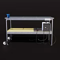 Hardware Tools Metal Workbench with Mesh Top Yellow Shelf and Wheels