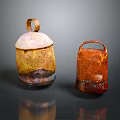 Handcrafted Ceramic Pendants With Colorful Textured Surfaces and Unique Domed Rectangular Shapes