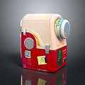 Portable Beige Red Electronic Device With TEN Logo QR Code And Stickers