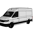 White Commercial Cargo Van With Modern Sleek Body And Black Wheels