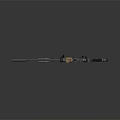 Tactical Sniper Rifle With Scope And Camouflage Design On Dark Background