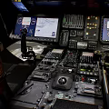Aircraft Cockpit Control Panel With Digital Displays Buttons And Control Levers 3d model