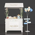 White Waffle Confections Booth With Chocolate Waffles Balloons And Pop Sugar Signpost