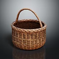 Durable Handwoven Wicker Storage Basket With Handle For Home Organizing