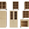 Light Wood Modern Bookcases With Wheels Glass Doors Drawers And Various Styles