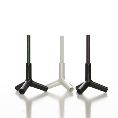 Modern Black And White Tripod Candle Holders With Three Stylish Designs 3d model