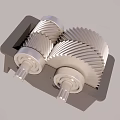Industrial Mechanical Equipment With Multiple Helical Gears And Heavy Duty Metal Housing
