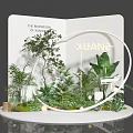 Scenic Photo Spot With Lush Green Plants Circular Frame And White Backdrop