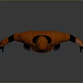 Orange Armored Sci Fi Warrior Character Full Body Design With Black Accents